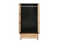 Birlea Croxley Rattan And Black Finish 2 Door 1 Drawer Wardrobe Thumbnail