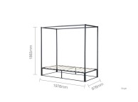 Birlea Farringdon 3ft Single Black Metal 4 Poster Bed Frame Thumbnail