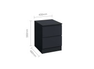 Birlea Oslo Black 2 Drawer Bedside Thumbnail