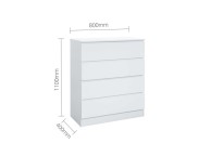 Birlea Oslo White 4 Drawer Chest Thumbnail