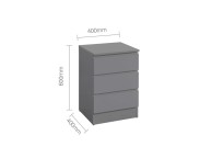 Birlea Oslo Grey 3 Drawer Bedside Thumbnail