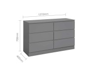 Birlea Oslo Grey 6 Drawer Chest Thumbnail