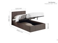 Birlea Berlin 3ft Single Grey Fabric Ottoman Bed Thumbnail