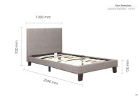 Birlea Berlin 3ft Single Grey Fabric Bed Frame Thumbnail