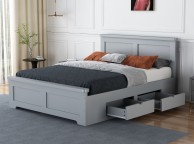 Flintshire Conway 4ft6 Double Grey Wooden 4 Drawer Bed Thumbnail