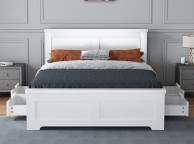 Flintshire Conway 5ft Kingsize White Wooden 4 Drawer Bed Thumbnail