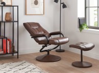 Birlea Memphis Tan Faux Leather Swivel Chair And Stool Thumbnail