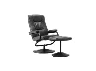 Birlea Memphis Black Faux Leather Swivel Chair And Stool Thumbnail