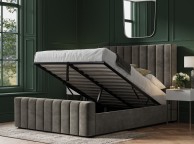 Emporia Kilworth 5ft Kingsize Mid Grey Velvet Fabric Ottoman Bed Thumbnail