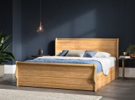 Emporia Windsor 5ft Kingsize Oak Ottoman Sleigh Bed Thumbnail