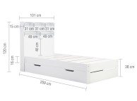 Birlea Alfie 3ft Single White Storage Bed With Drawer Thumbnail