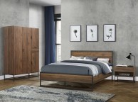 Birlea Houston 4ft6 Double Metal And Wooden Walnut Finish Bed Frame Thumbnail