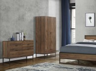 Birlea Houston 4ft6 Double Metal And Wooden Walnut Finish Bed Frame Thumbnail