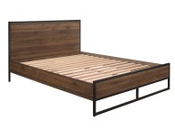 Birlea Houston 4ft6 Double Metal And Wooden Walnut Finish Bed Frame Thumbnail