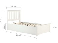 Birlea Phoenix 3ft Single White Ottoman Lift Wooden Bed Frame Thumbnail