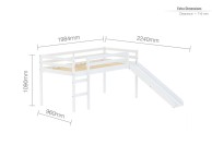 Birlea Frankie 3ft Single White Wooden Midsleeper Bed With Slide Thumbnail