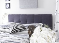 Serene Lucca 4ft Small Double Oxford Blue Fabric Ottoman Bed Frame Thumbnail