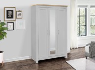 Birlea Highgate Grey And Oak Finish 3 Door Wardrobe With Mirror Thumbnail