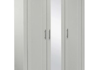 Birlea Highgate Grey And Oak Finish 3 Door Wardrobe With Mirror Thumbnail