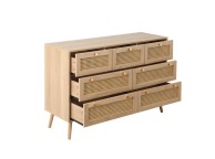 Birlea Croxley Rattan And Oak Finish 5 Drawer Chest Thumbnail
