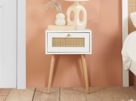 Birlea Croxley Rattan And White Finish 1 Drawer Bedside Thumbnail