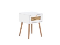 Birlea Croxley Rattan And White Finish 1 Drawer Bedside Thumbnail