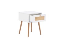 Birlea Croxley Rattan And White Finish 1 Drawer Bedside Thumbnail
