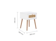 Birlea Croxley Rattan And White Finish 1 Drawer Bedside Thumbnail