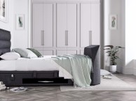 Kaydian Kirkley 5ft Kingsize Slate Grey Fabric Ottoman TV Bed Thumbnail