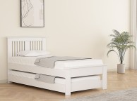 Flintshire Hendre 3ft Single White Wooden Guest Bed Thumbnail