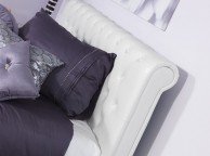 Serene Roma 5ft Kingsize White Faux Leather Bed Frame Thumbnail