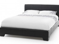 Serene Parma 4ft Small Double Black Faux Leather Bed Frame Thumbnail
