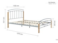Birlea Tetras 4ft6 Double Silver Metal Bed Frame Thumbnail