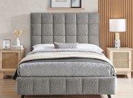 Limelight Starla Square 5ft Kingsize Dove Grey Boucle Fabric Bed Frame Thumbnail