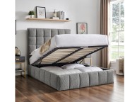 Limelight Starla Square 4ft6 Double Dove Grey Boucle Fabric Ottoman Bed Frame Thumbnail