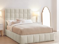 Limelight Starla Square 5ft Kingsize Ivory Boucle Fabric Ottoman Bed Frame Thumbnail