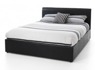 Serene Tuscany 6ft Super Kingsize Black Faux Leather Ottoman Bed Frame Thumbnail