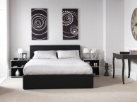 Serene Tuscany 6ft Super Kingsize Black Faux Leather Ottoman Bed Frame Thumbnail