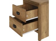 GFW Boston 2 Drawer Bedside Table in Knotty Oak Finish Thumbnail