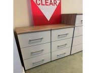 STORE CLEARANCE Rauch Morella 3 Drawer Bedside In Soft Grey And Oak Thumbnail