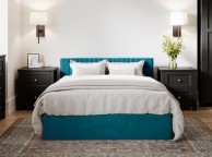 LPD Berlin 4ft6 Double Teal Fabric Ottoman Bed Frame Thumbnail