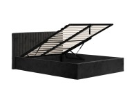 LPD Berlin 6ft Super Kingsize Black Fabric Ottoman Bed Frame Thumbnail