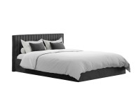 LPD Berlin 6ft Super Kingsize Black Fabric Ottoman Bed Frame Thumbnail