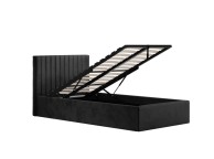 LPD Berlin 3ft Single Black Fabric Ottoman Bed Frame Thumbnail