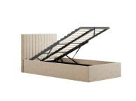 LPD Berlin 3ft Single Beige Fabric Ottoman Bed Frame Thumbnail