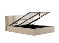 LPD Berlin 6ft Super Kingsize Beige Fabric Ottoman Bed Frame Thumbnail