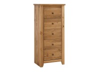 LPD Havana Pine 5 Drawer Narrow Chest Thumbnail