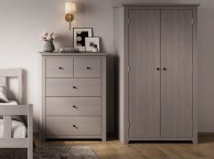 LPD Havana Pine 2 Door Wardrobe In Grey Thumbnail