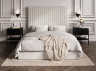 LPD Berlin TALL 6ft Super Kingsize Milk Fabric Ottoman Bed Frame Thumbnail