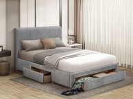 Flintshire Drury 4ft6 Double Grey Fabric Bed Frame With Drawers Thumbnail